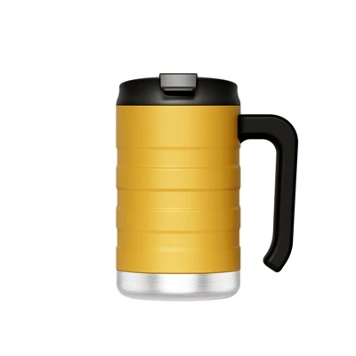 હેન્ડલ સાથે 16oz વેક્યુમ ઇન્સ્યુલેટેડ કોફી મગ